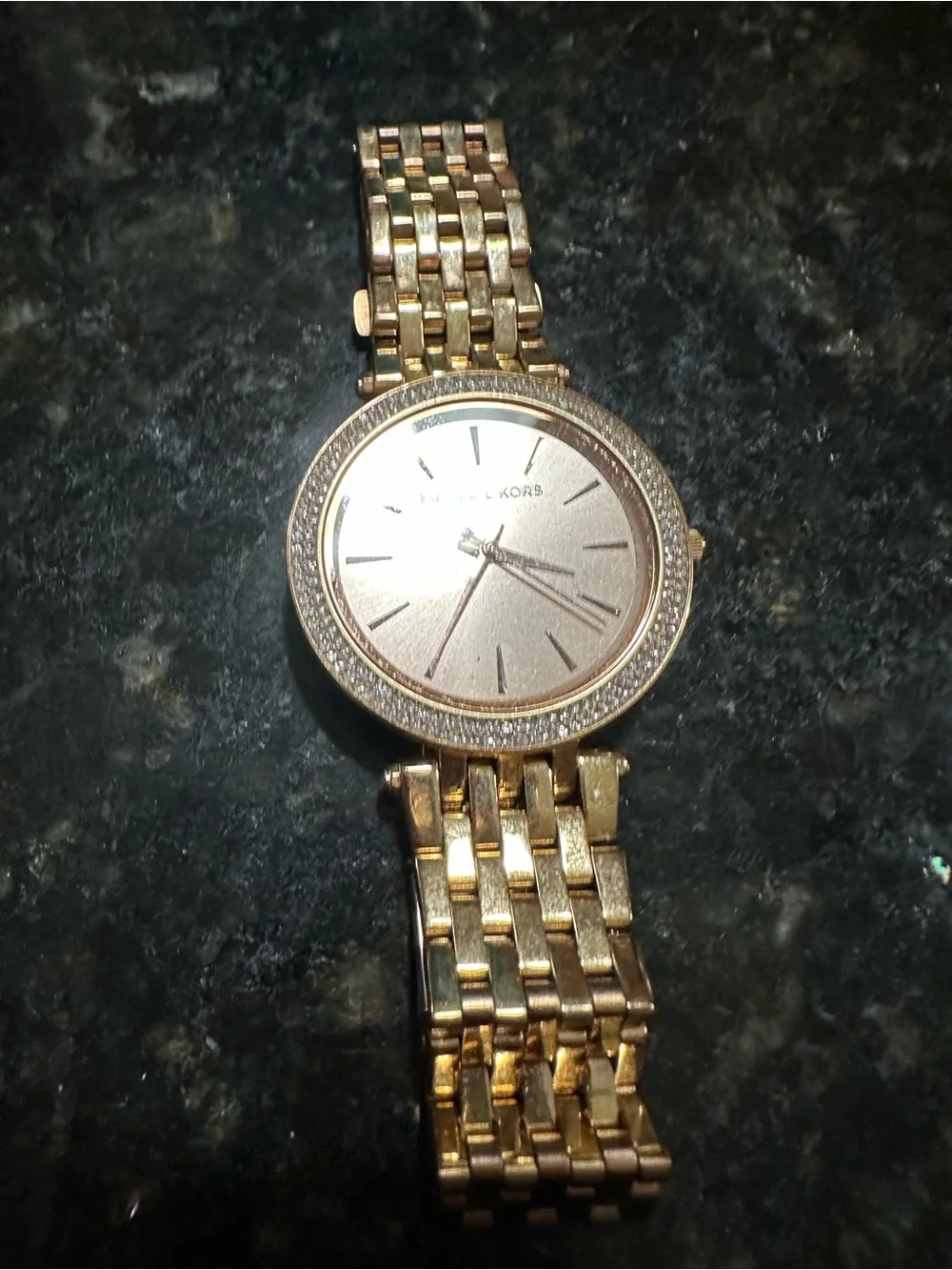 Michael Kors Rose Gold Tone Crystal-Trim Bracelet Watch $30
